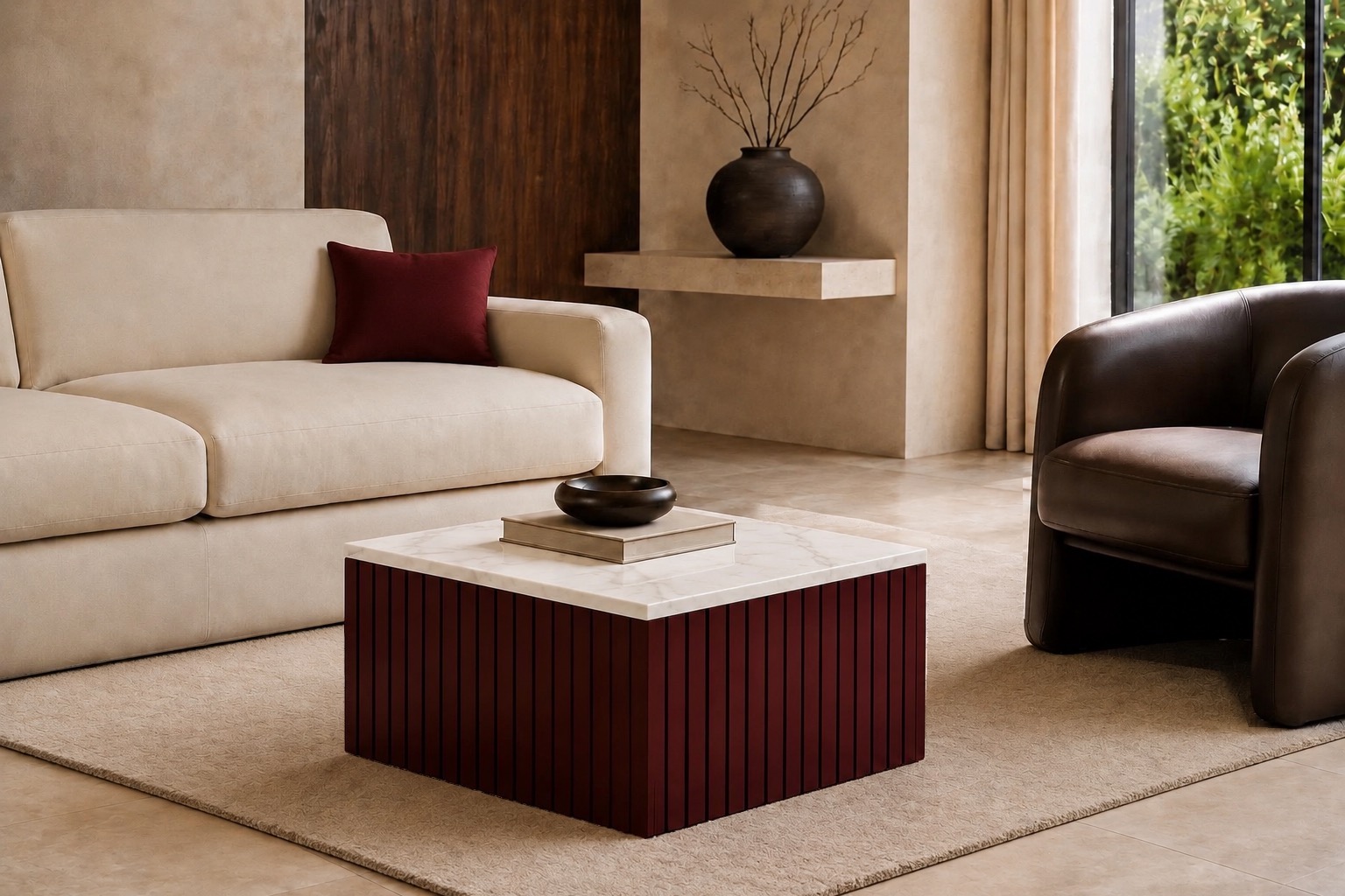 The Form Slatted Square Coffee Table - Image 8