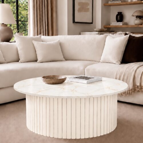The Form Large Ribbed Circular Coffee Table