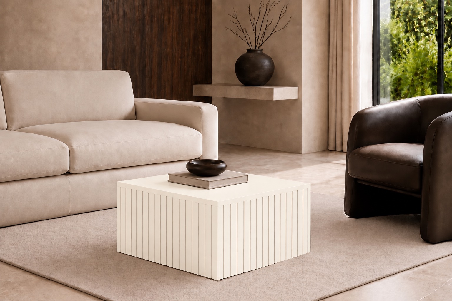 The Form Slatted Square Coffee Table - Image 4