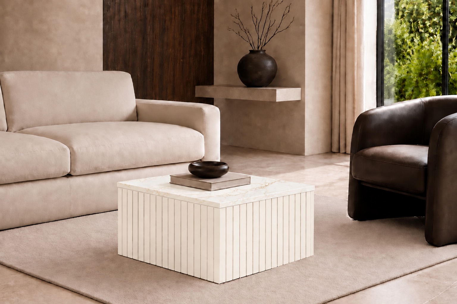 The Form Slatted Square Coffee Table - Image 5